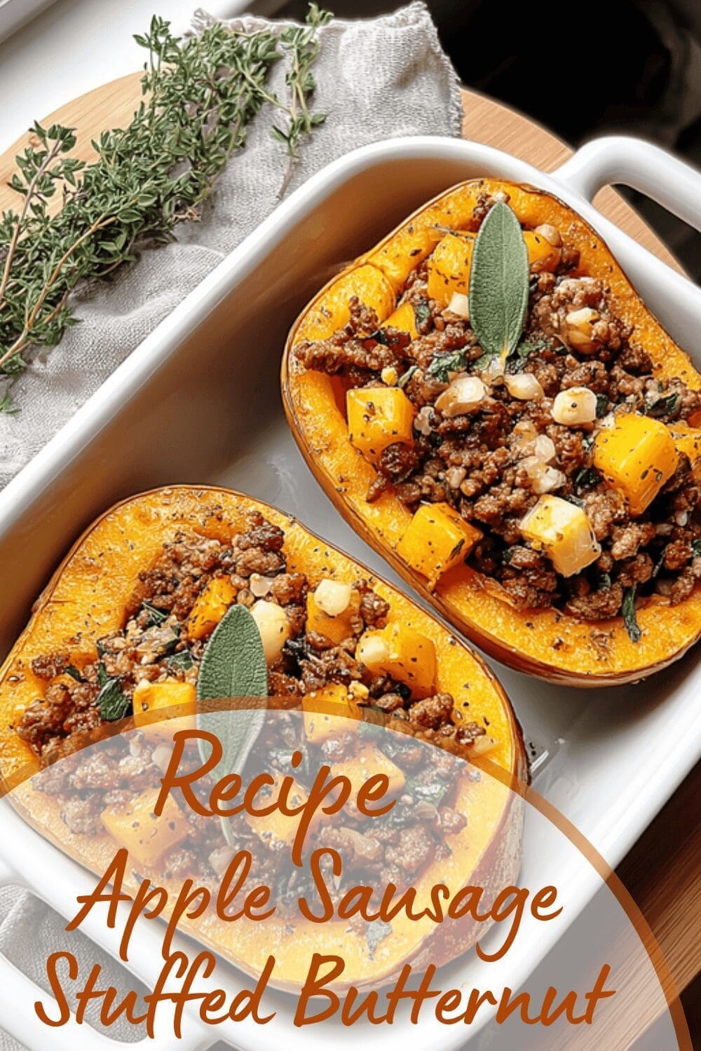 Sausage And Apple Stuffed Butternut Squash Recipe For Whole30 And Paleo Diets 7 Apple Sausage Stuffed Butternut Squash