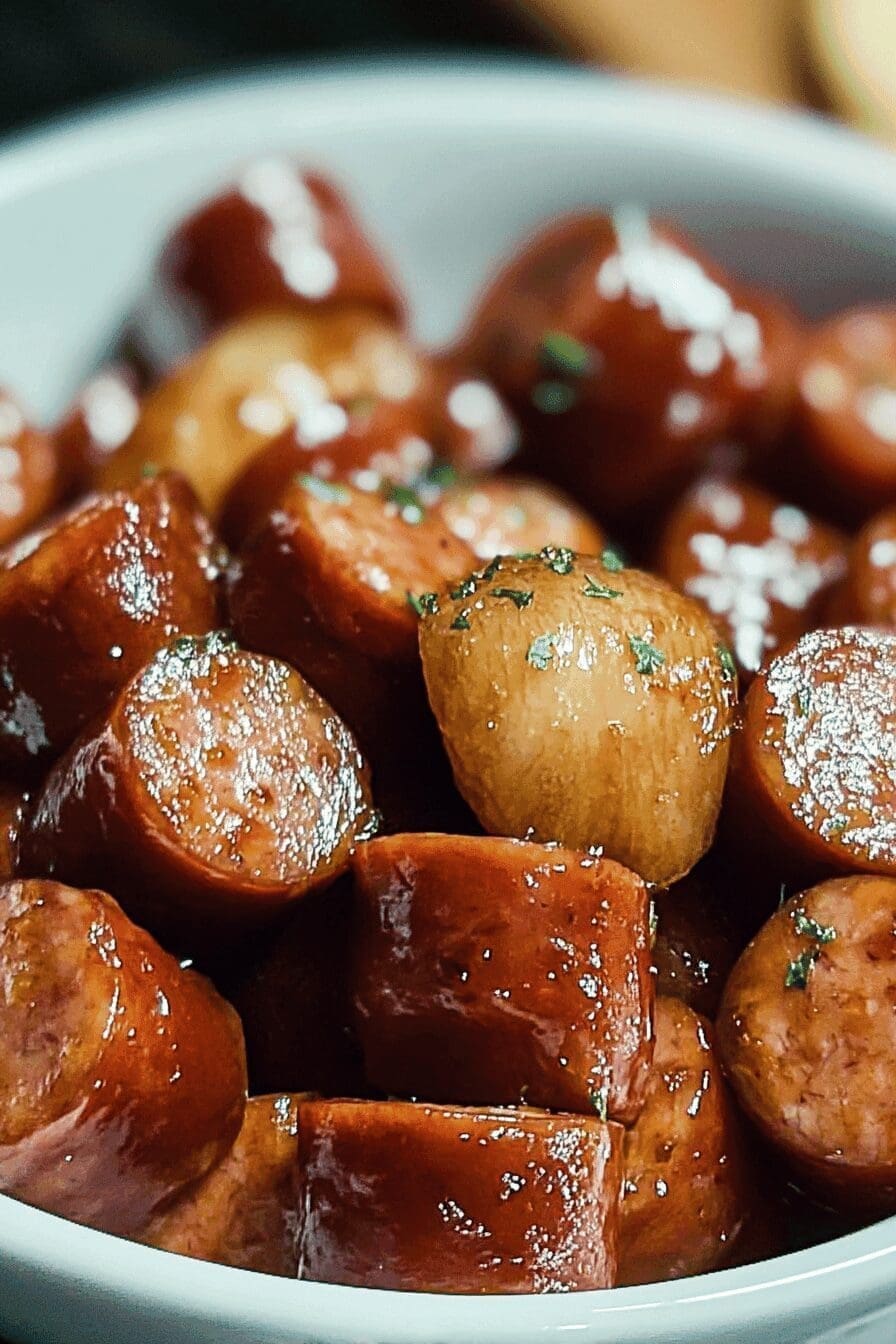 Slow Cooker Kielbasa And Apple Bites Recipe For Easy Appetizers 10 Apple Kielbasa Bites