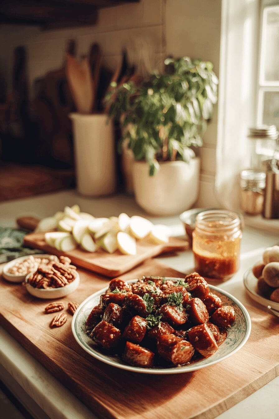 Slow Cooker Kielbasa And Apple Bites Recipe For Easy Appetizers 9 Apple Kielbasa Bites
