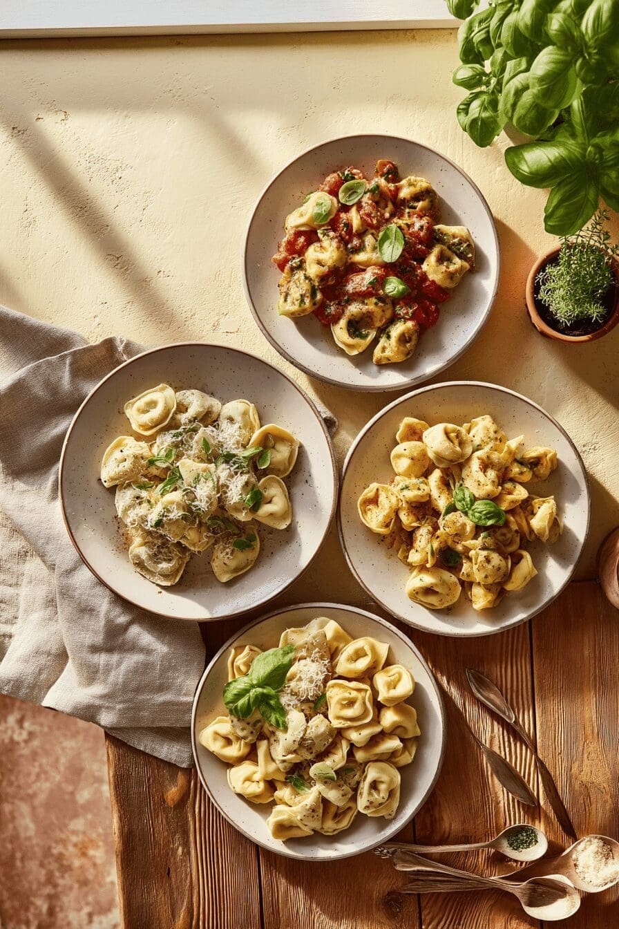 Cheese Tortellini Pasta In Creamy Garlic Butter Sauce Recipe 8 Cheese Tortellini