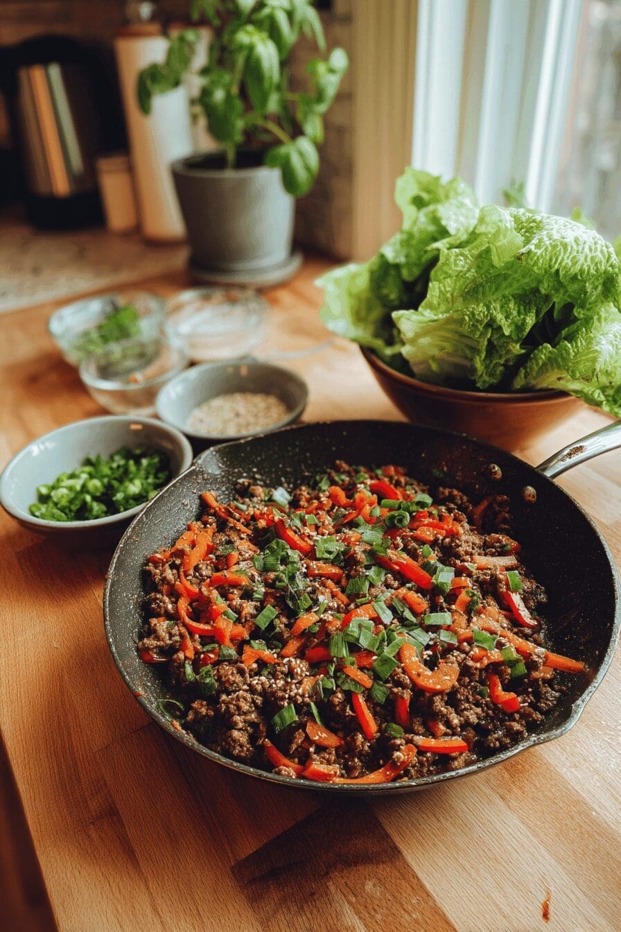 Ground Beef Lettuce Wraps