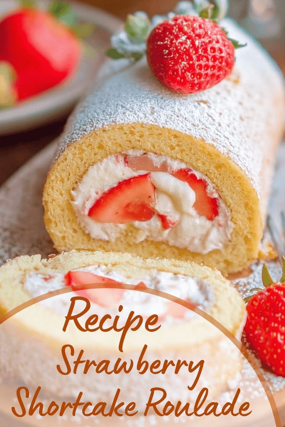 Strawberry Shortcake Roll Recipe With Light Swiss Cake And Fresh Cream Filling 7 Strawberry Shortcake Roulade