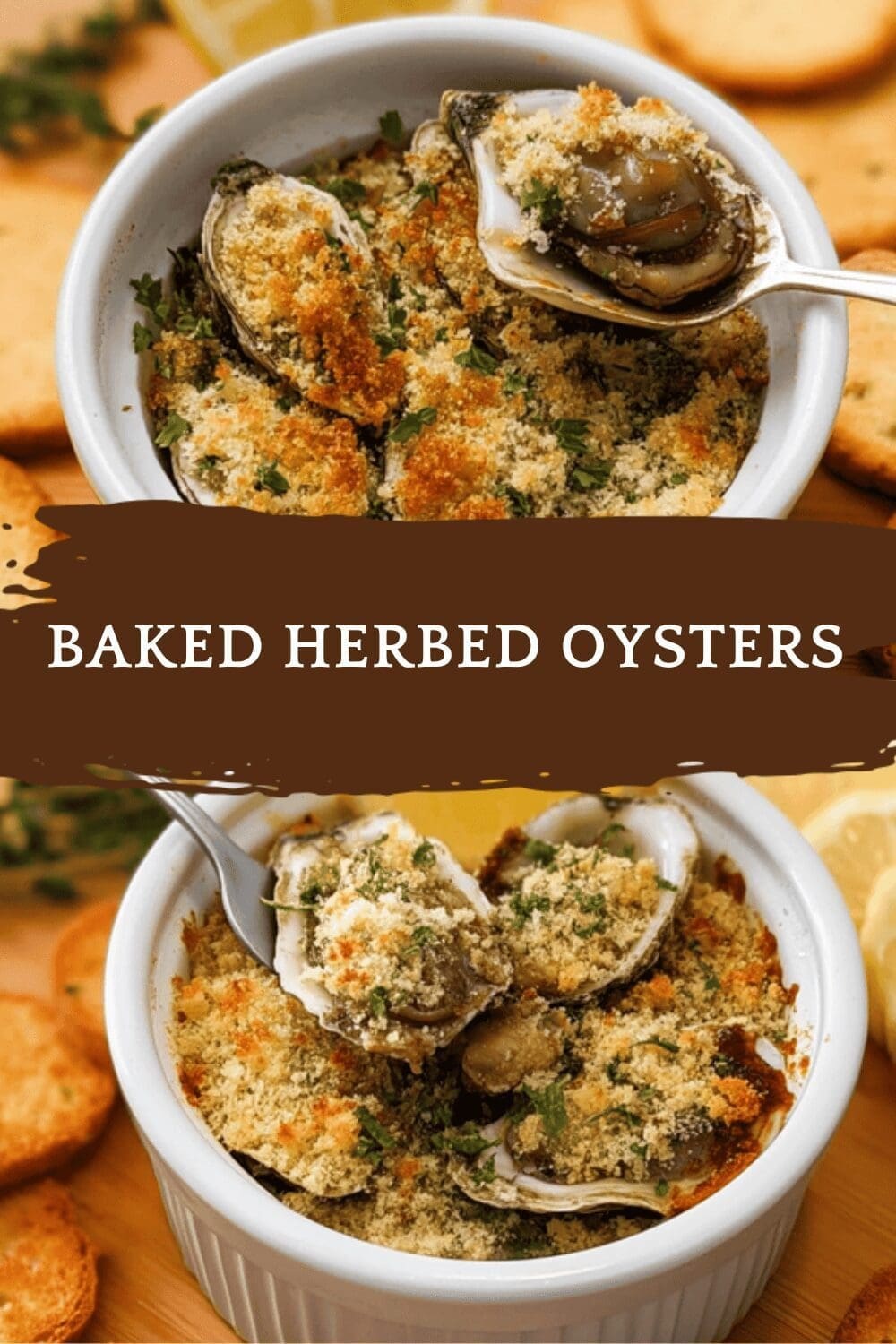 Baked Oysters With Spicy Herb Butter, Shallots, And Crispy Prosciutto 6 Baked Herbed Oysters