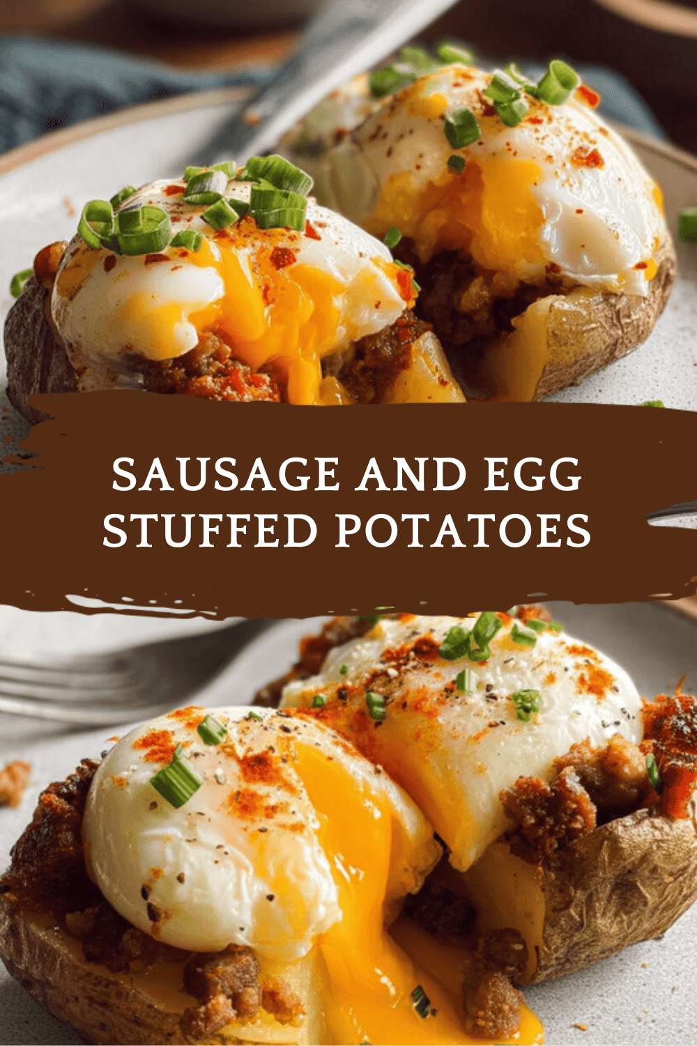 Breakfast Stuffed Potatoes With Sausage, Eggs, And Twice Baked Goodness 6 Sausage And Egg Stuffed Potatoes
