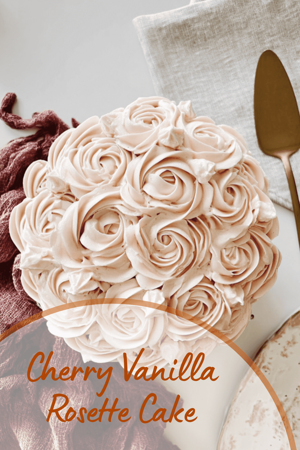 Cherry Vanilla Rosette Cake