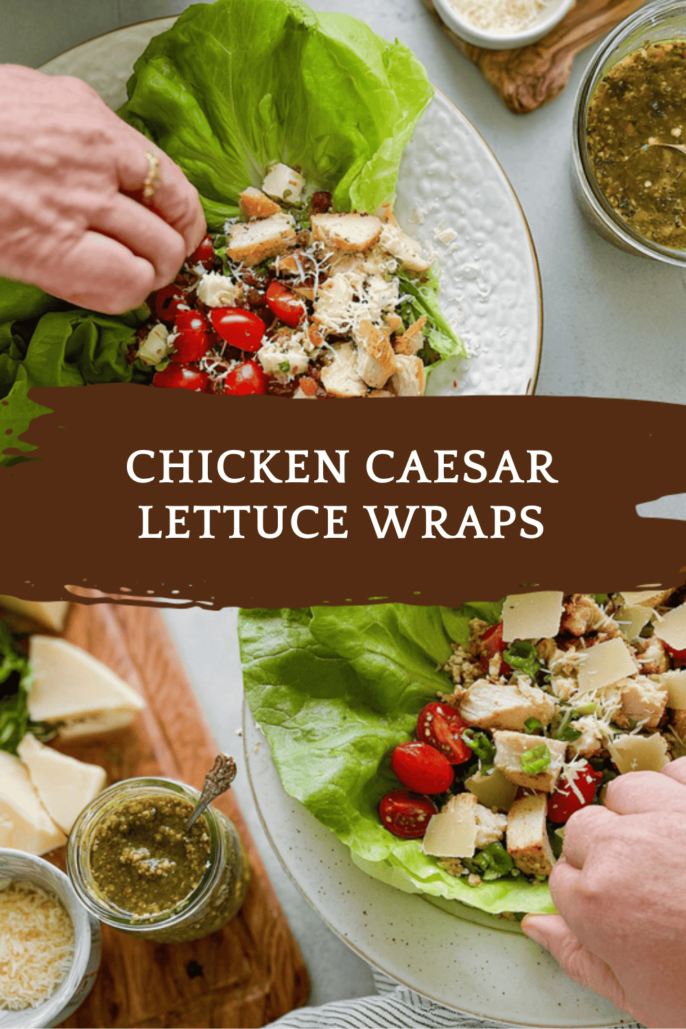 Healthy Chicken Caesar Wraps With Crisp Romaine Lettuce 6 Chicken Caesar Lettuce Wraps