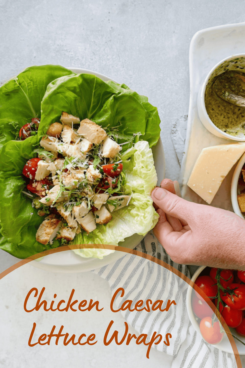 Healthy Chicken Caesar Wraps With Crisp Romaine Lettuce 7 Chicken Caesar Lettuce Wraps
