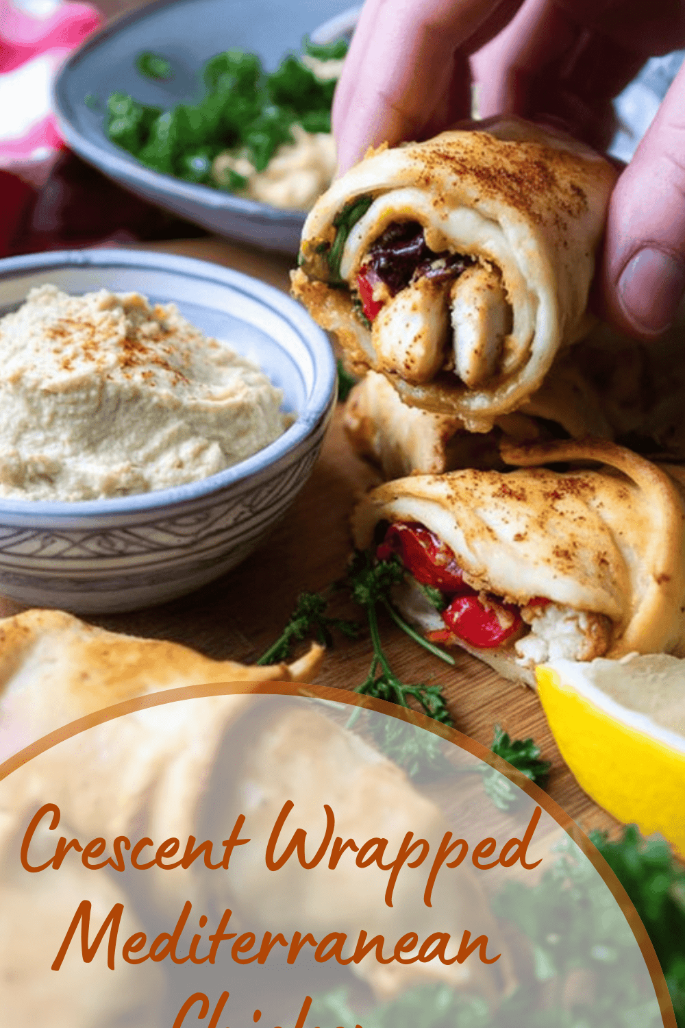 Crescent Wrapped Mediterranean Chicken With Creamy Hummus Dip 7 Crescent Wrapped Mediterranean Chicken