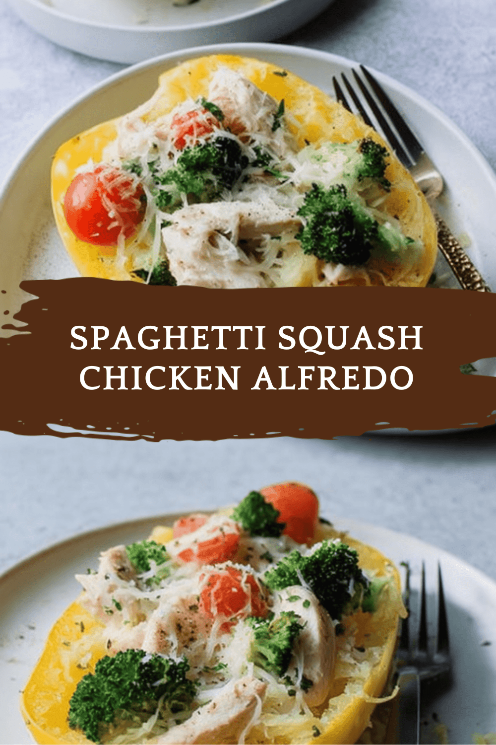 Spaghetti Squash Chicken Alfredo