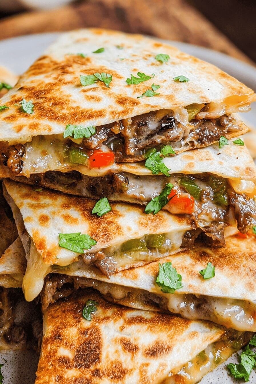 Philly Cheesesteak Quesadilla Recipe With Melty Cheese And Tender Beef 6 Philly Cheesesteak Quesadilla