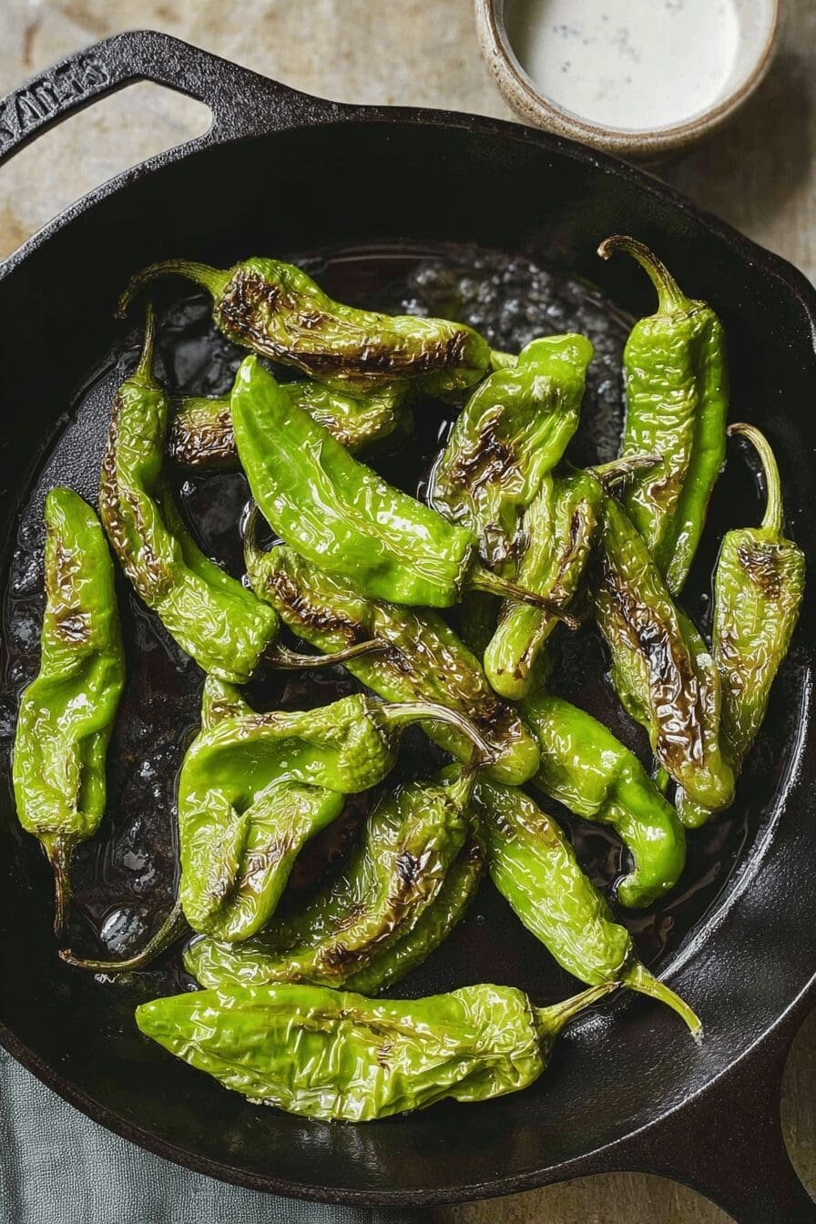 Blistered Shishito Peppers Recipe With Simple Seasoning And Quick Cooking 6 Shishito Peppers