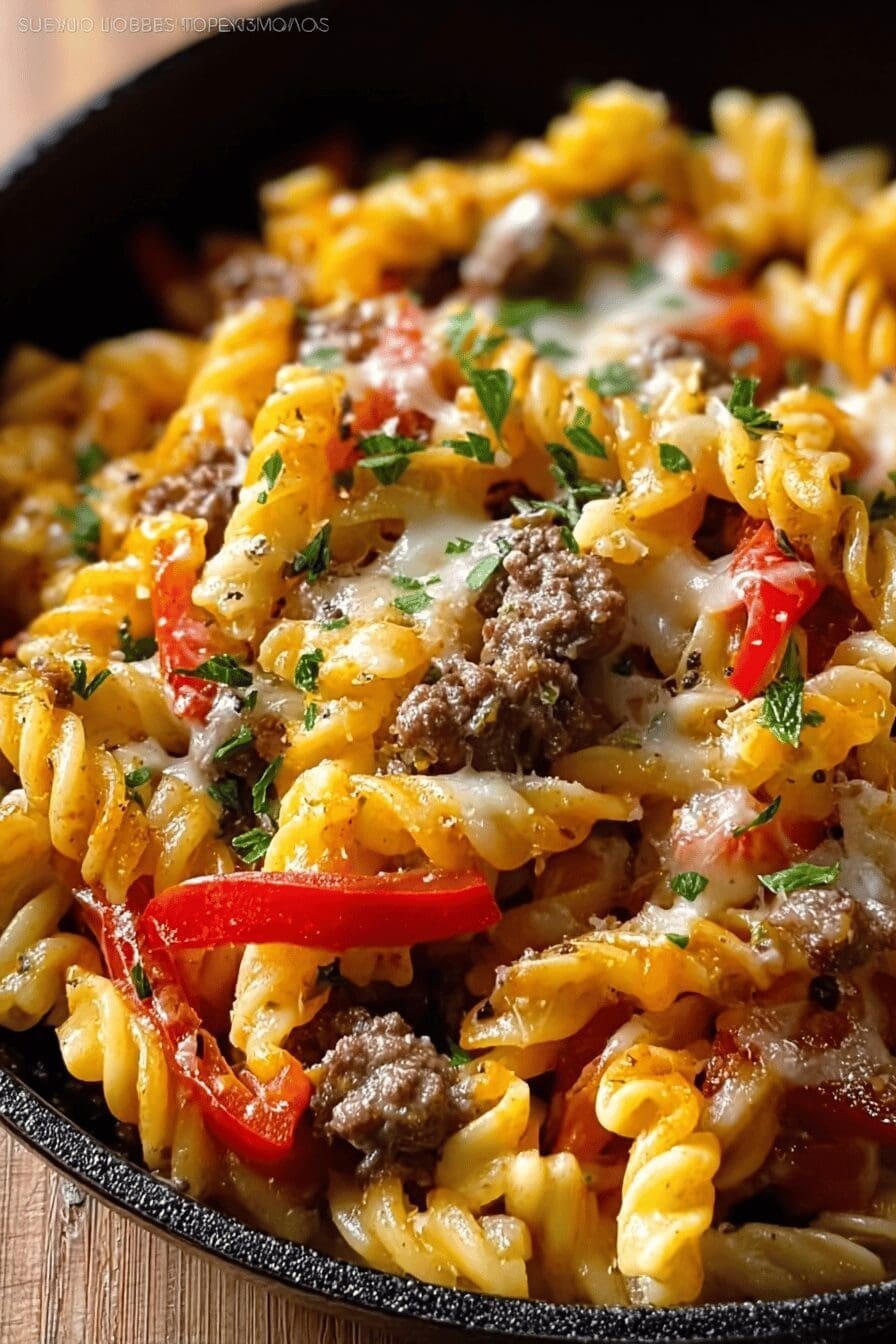 Philly Cheesesteak Pasta Skillet Recipe For Quick Flavorful Dinners 6 Cheesesteak Pasta