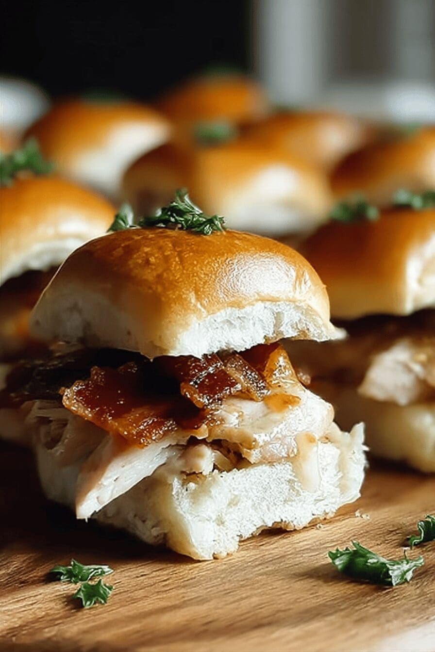 Chicken Bacon Ranch Sliders Recipe With Creamy Sauce And Crispy Bacon 6 Chicken Bacon Ranch Sliders