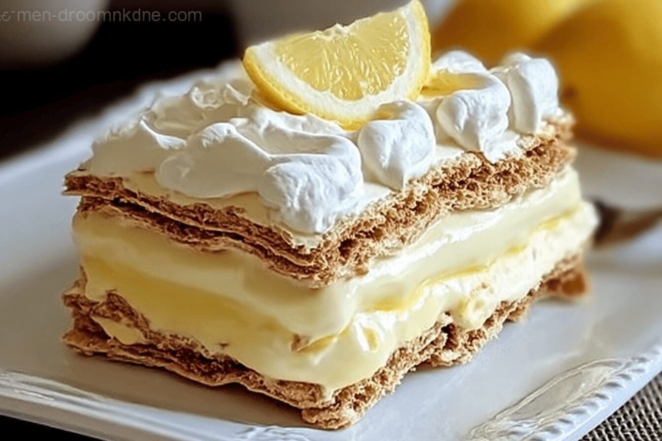 No Bake Lemon Eclair Cake Recipe With Creamy Layers And Citrus Flavor 6 Lemon Eclair Cake