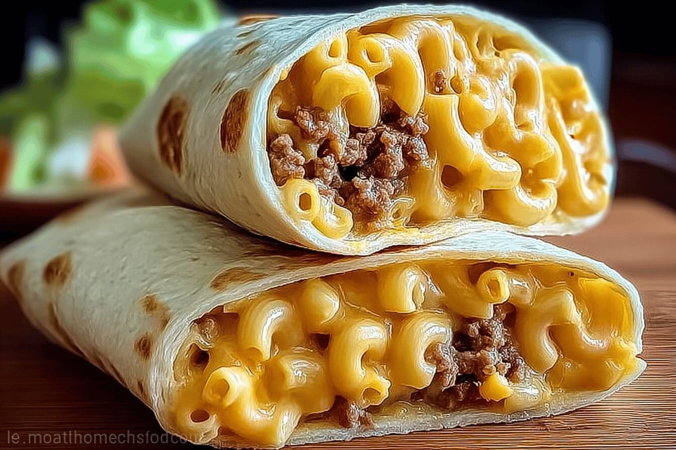 Mac N Cheese Stuffed Burger Recipe For A Cheesy Comfort Meal 6 Mac N Cheese Burger Wrap