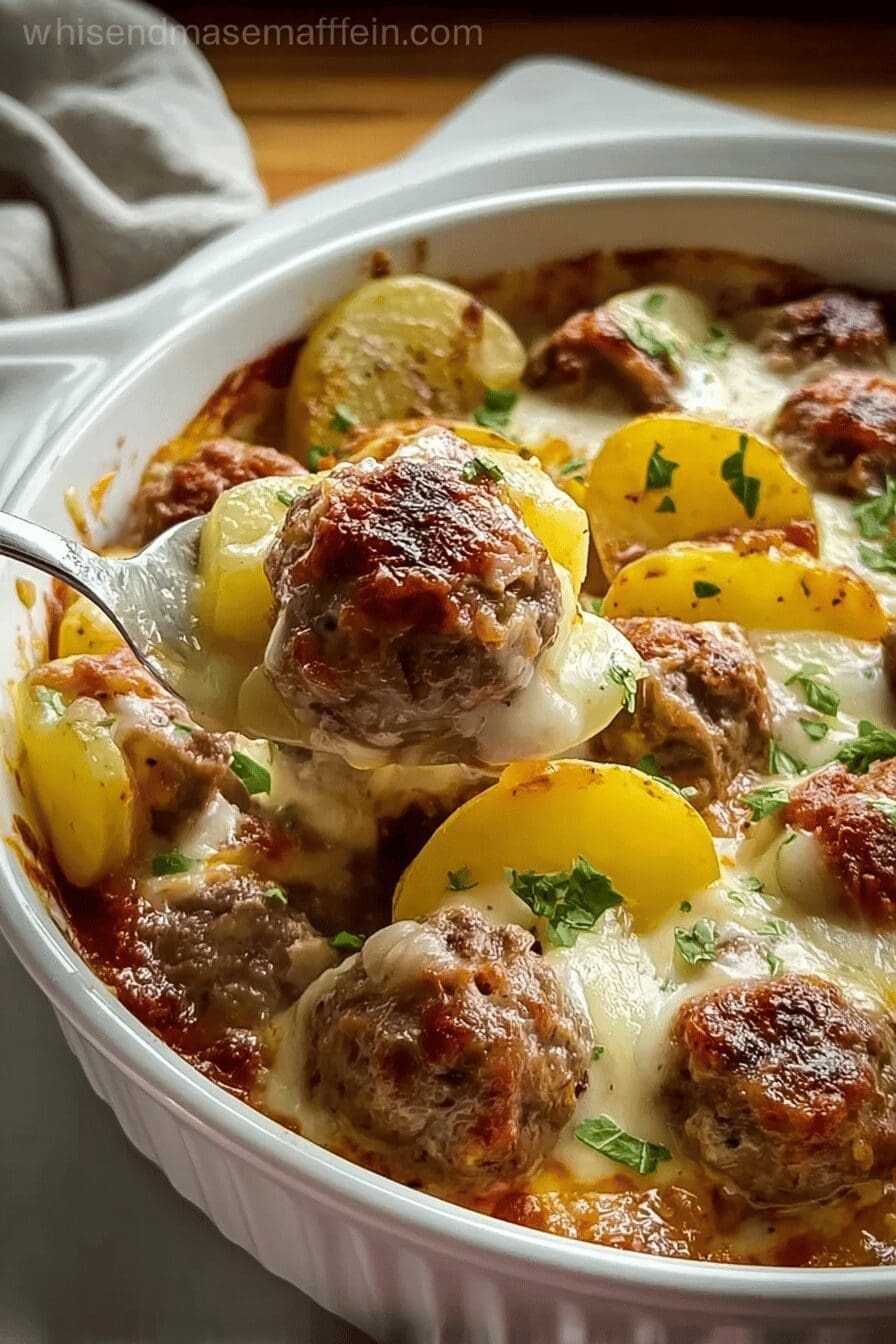 Meatballs Potatoes Cheese