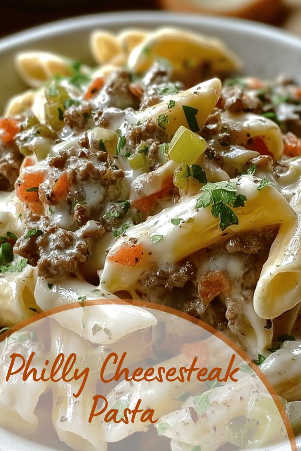 Philly Cheesesteak Pasta Skillet Recipe With Savory Cheese And Tender Beef 7 Philly Cheesesteak Pasta