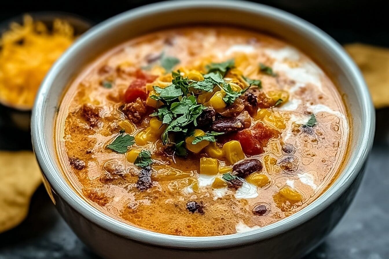 Slow Cooker Nacho Soup Recipe With Cheesy And Spicy Flavors 6 Slow Cooker Nacho Soup