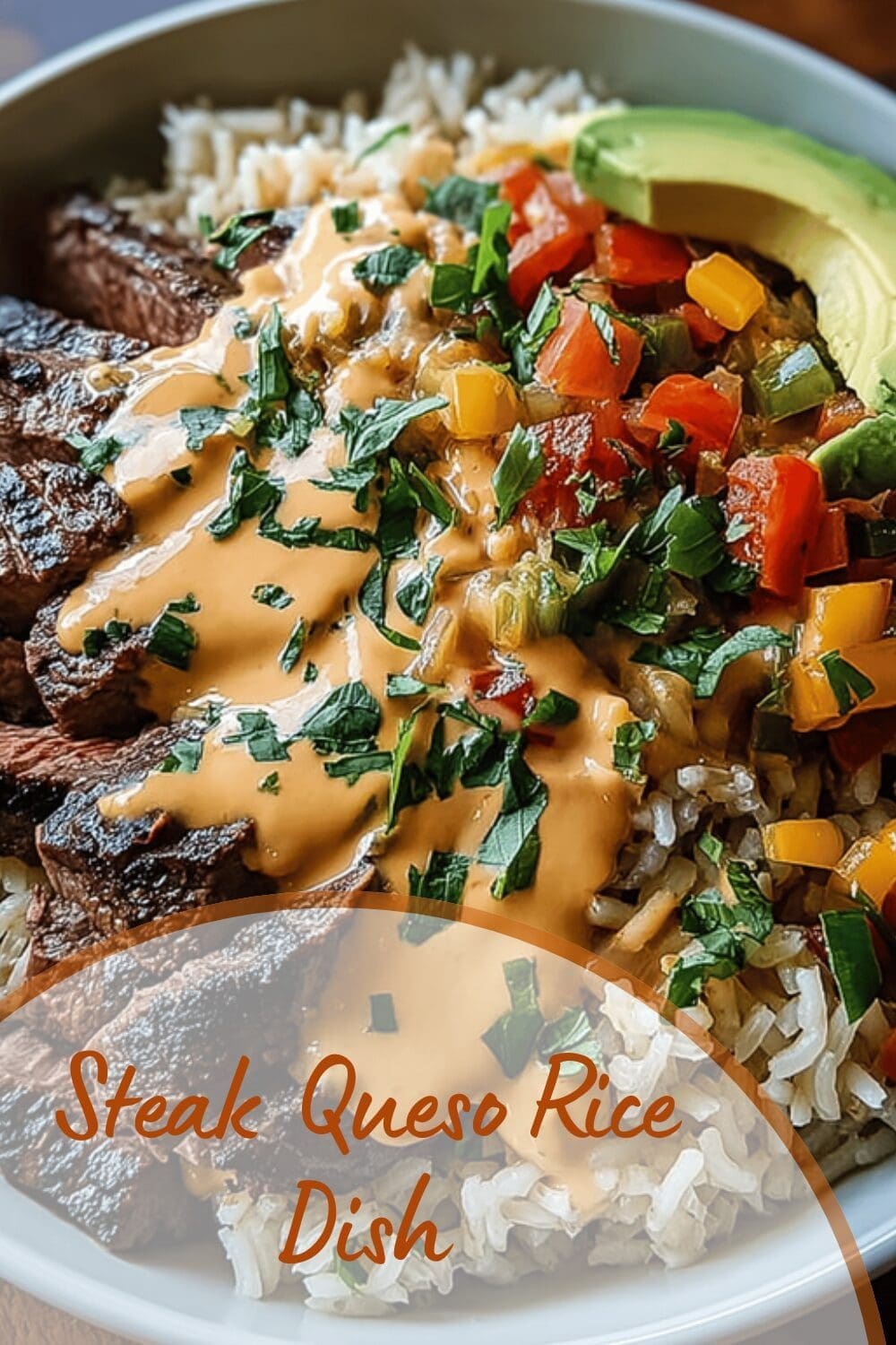 Steak Queso Rice Dish