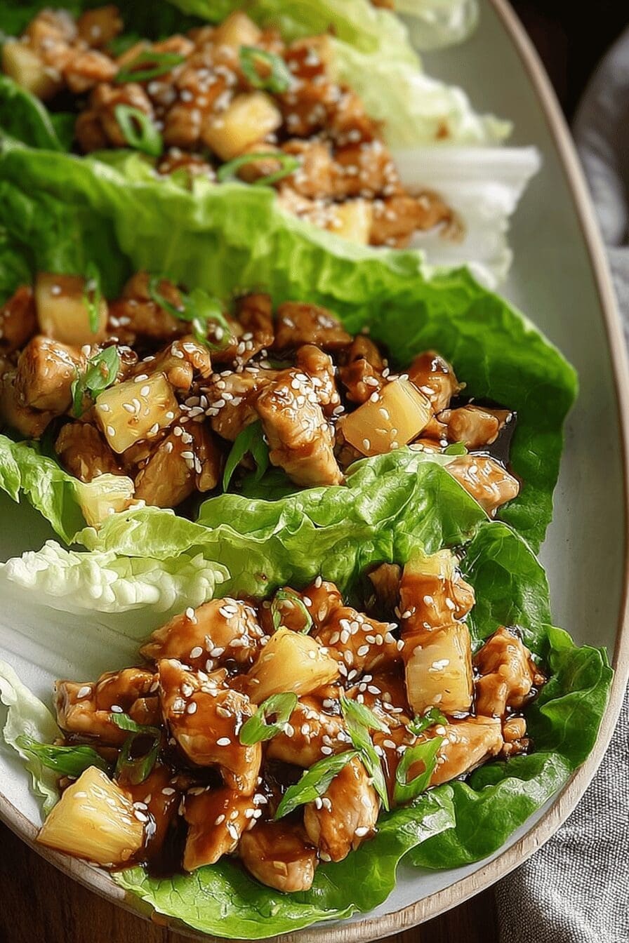 Teriyaki Chicken Lettuce Wraps With Fresh Veggies And Tangy Sauce 6 Teriyaki Chicken Lettuce Wraps
