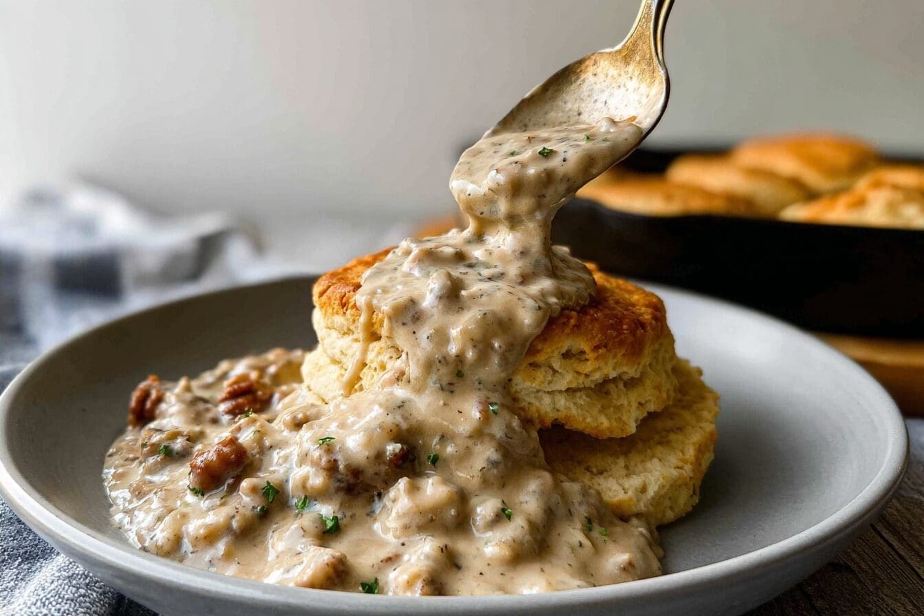 Sausage Gravy And Biscuits Recipe For Classic Southern Breakfast 6 Biscuits And Gravy