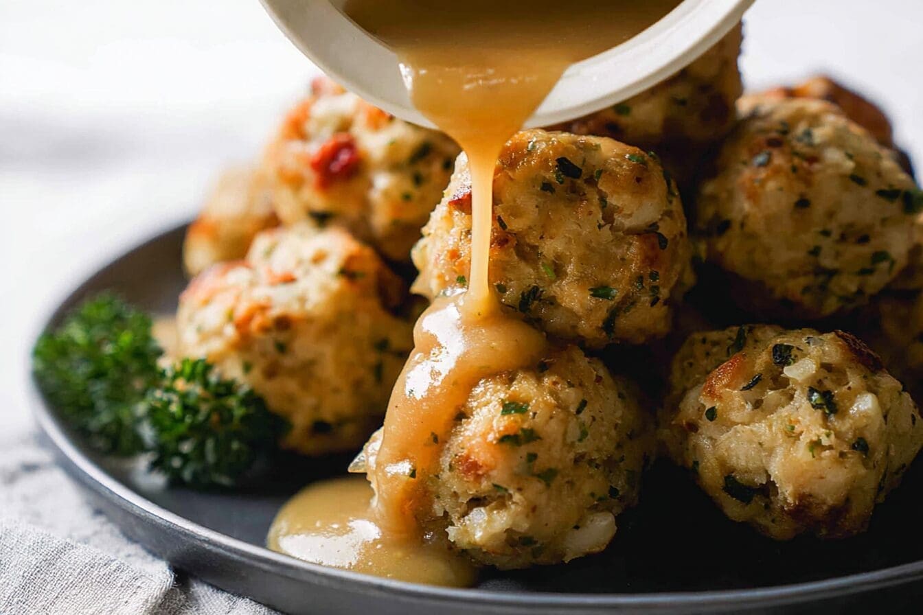 Leftover Turkey Stuffing Balls Recipe For Easy Holiday Snacks 6 Turkey Stuffing Balls