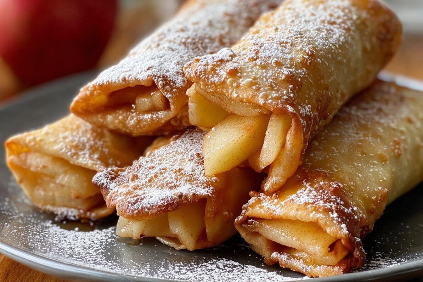 Apple Pie Egg Rolls Recipe With Cinnamon Sugar Dip 6 Apple Pie Egg Rolls