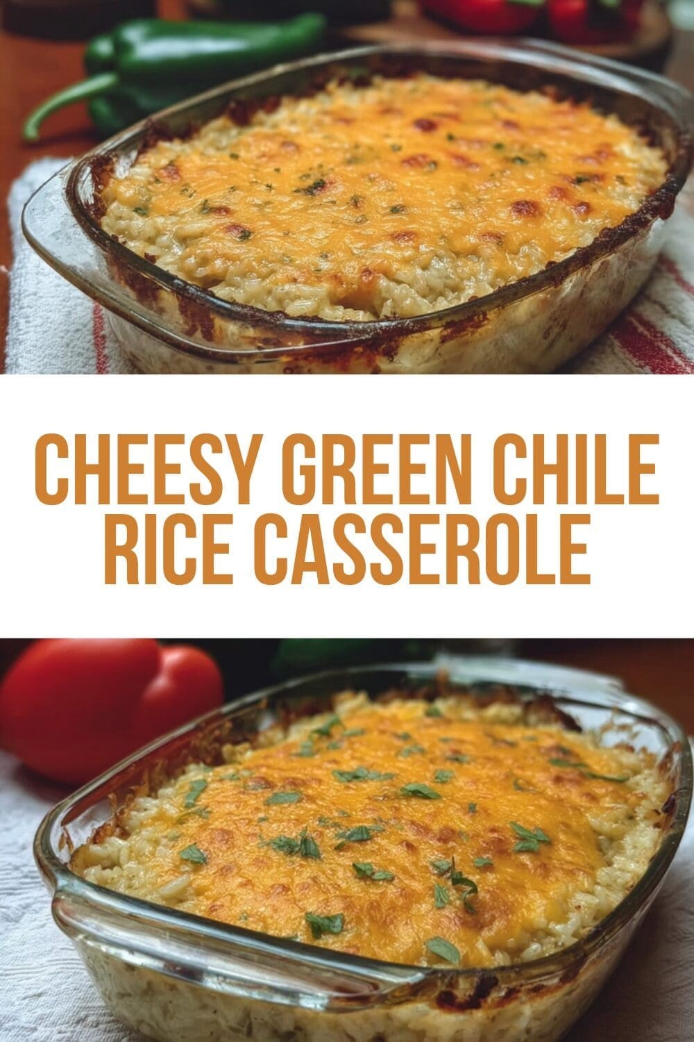 Cheesy Green Chile Rice Casserole