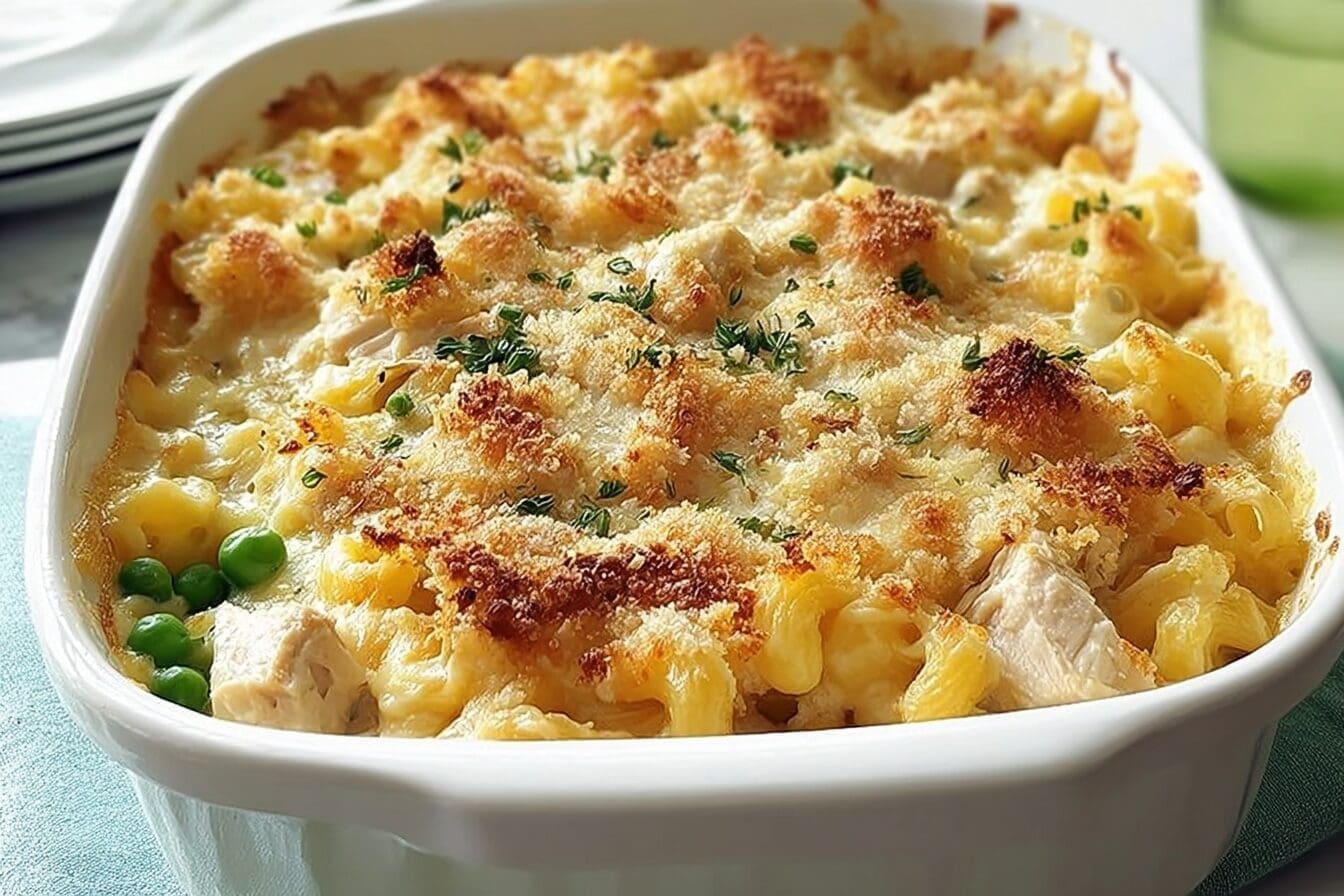 Chicken And Swiss Casserole Recipe With Creamy Cheese Sauce 6 Chicken And Swiss Casserole