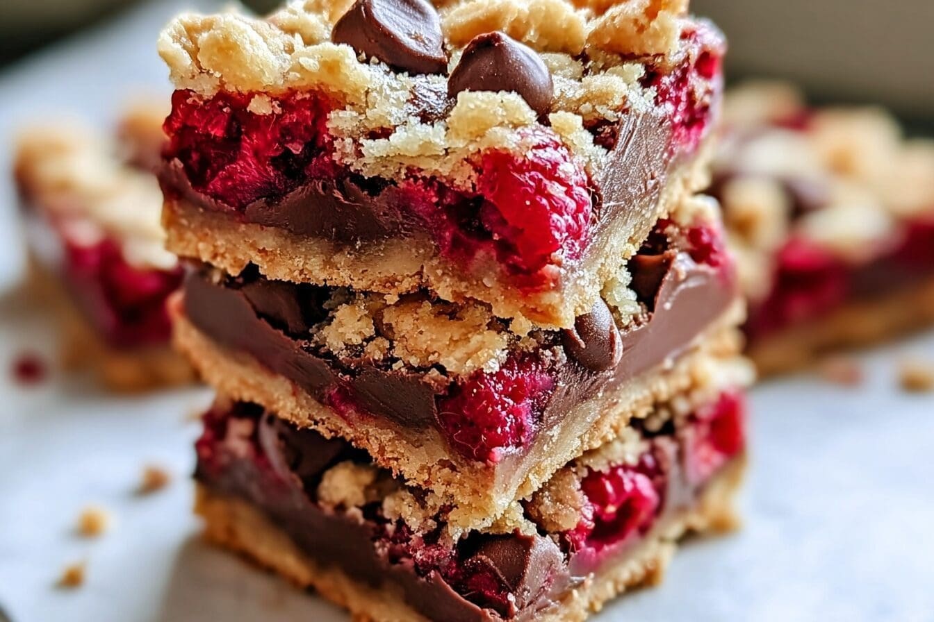 Chocolate Raspberry Crumb Bars