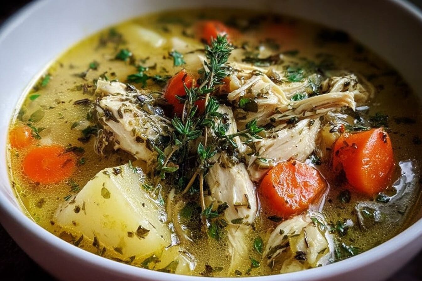 Herb-Loaded Chicken Noodle Soup Recipe With Fresh Aromatic Flavors 6 Herb Infused Chicken Soup