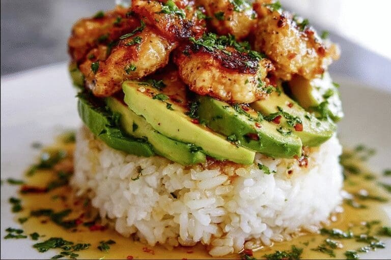 Honey Lime Chicken Avocado Rice Stack 69.Png