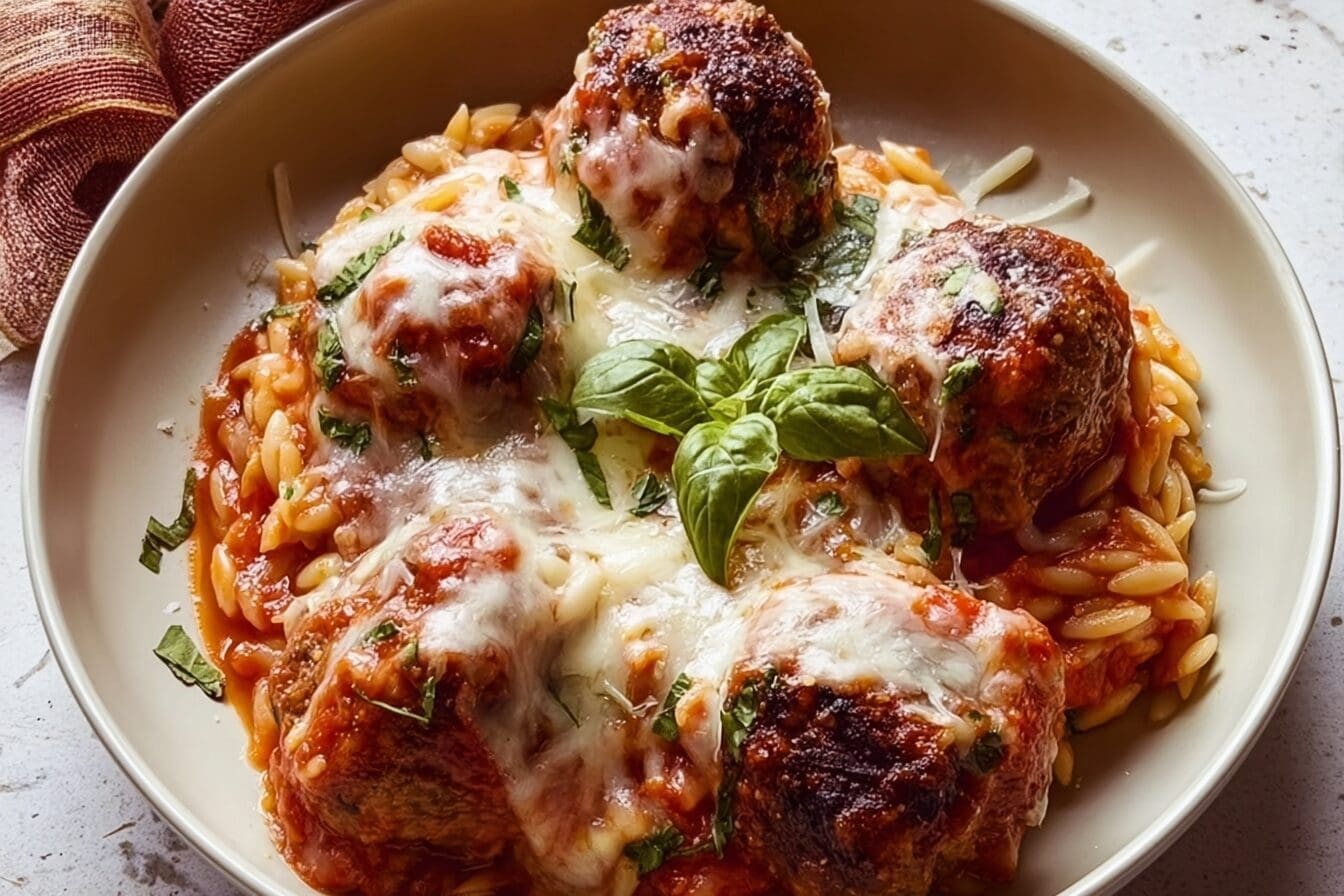One-Pot Meatballs With Orzo For Easy Weeknight Dinners 6 Meatball Parm Orzo