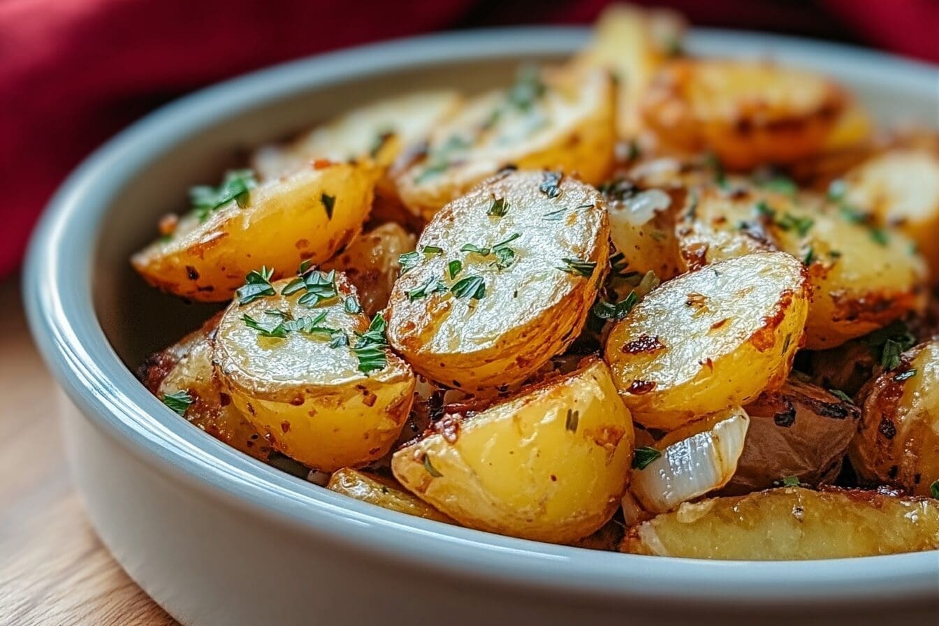 Oven Fried Potatoes And Onions With Crispy Golden Flavor 6 Oven Fried Potatoes Onions