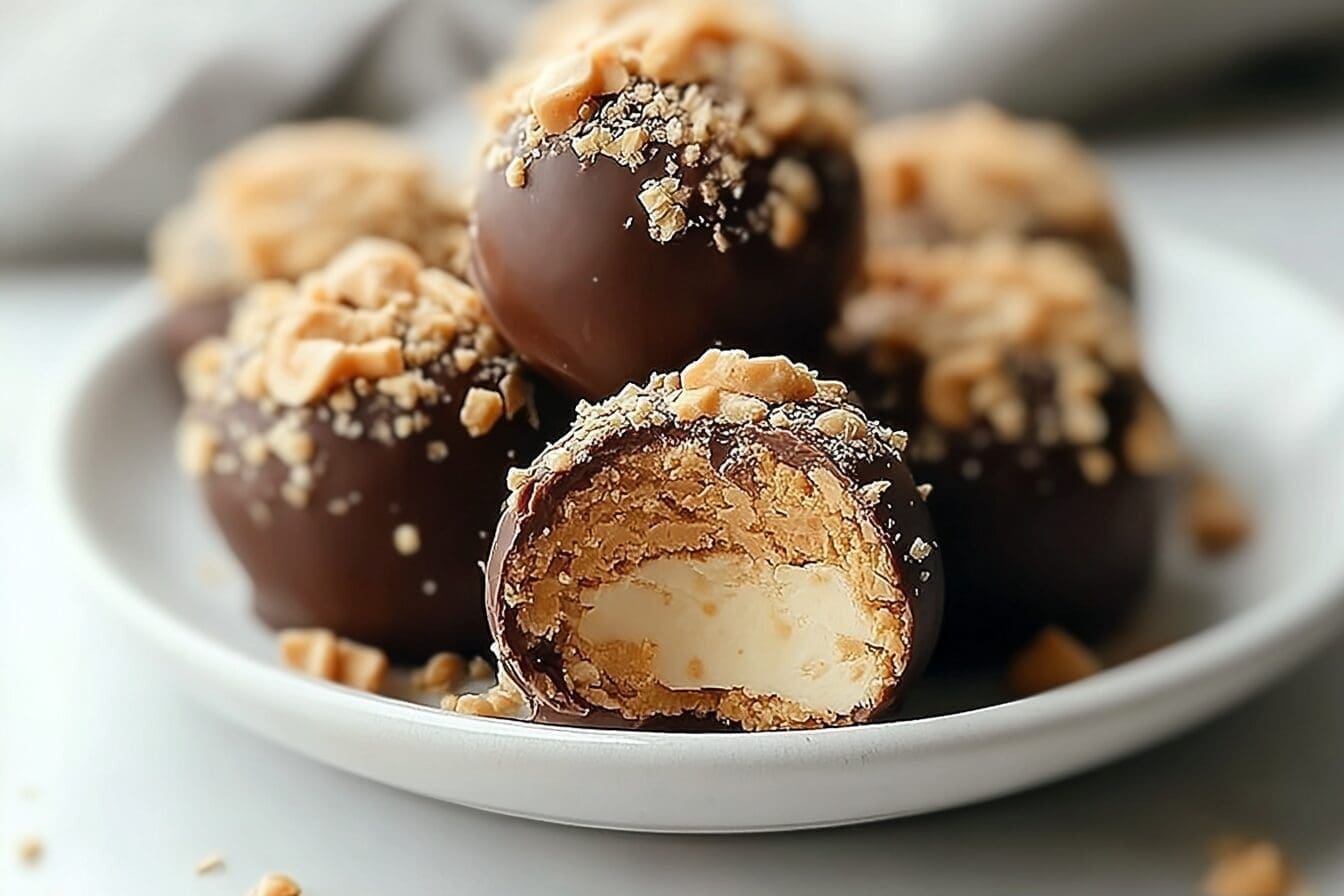 Peanut Butter Cheesecake Bites Recipe With Creamy And Crunchy Layers 6 Peanut Butter Cheesecake Balls