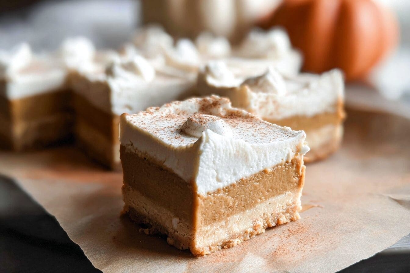 Pumpkin Cheesecake Bars Recipe With Creamy Spiced Filling And Crunchy Crust 6 Pumpkin Pie Cheesecake Bars
