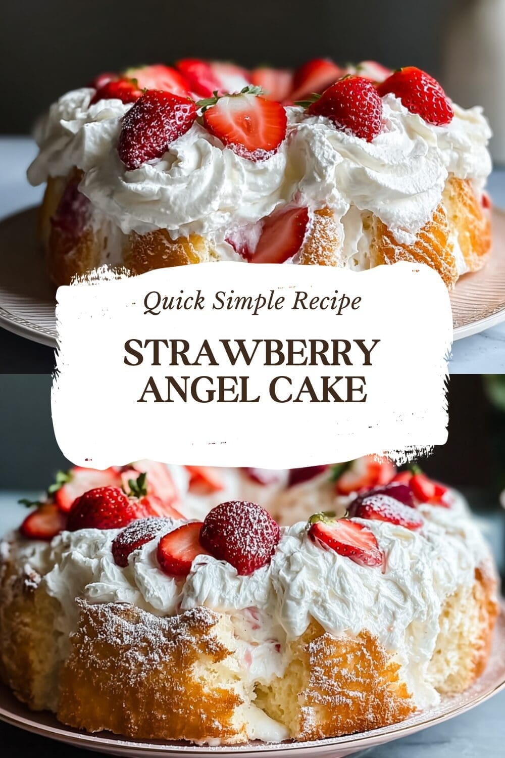 Strawberry Angel Cake Recipe With Fresh Cream And Fluffy Layers 7 Strawberry Angel Cake