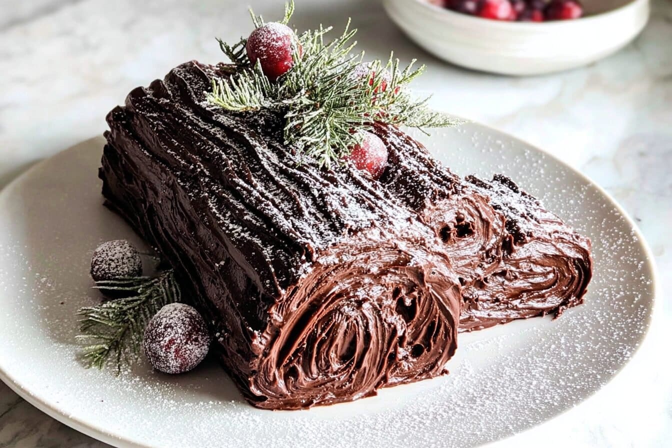 Easy Chocolate Yule Log Cake Bûche De Noël Recipe 6 Chocolate Yule Log Cake