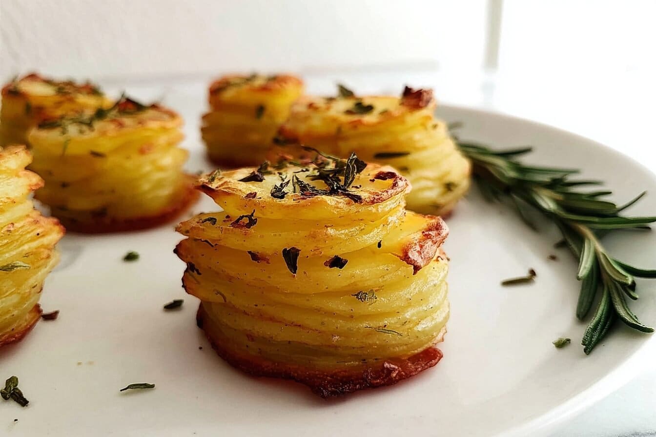 Crispy Rosemary Parmesan Potato Stacks 6 Rosemary Potato Stacks