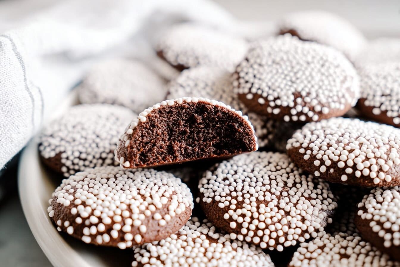 Sno-Caps Cookies Recipe Easy Chocolate Mint Treats 6 Snocap Cookies