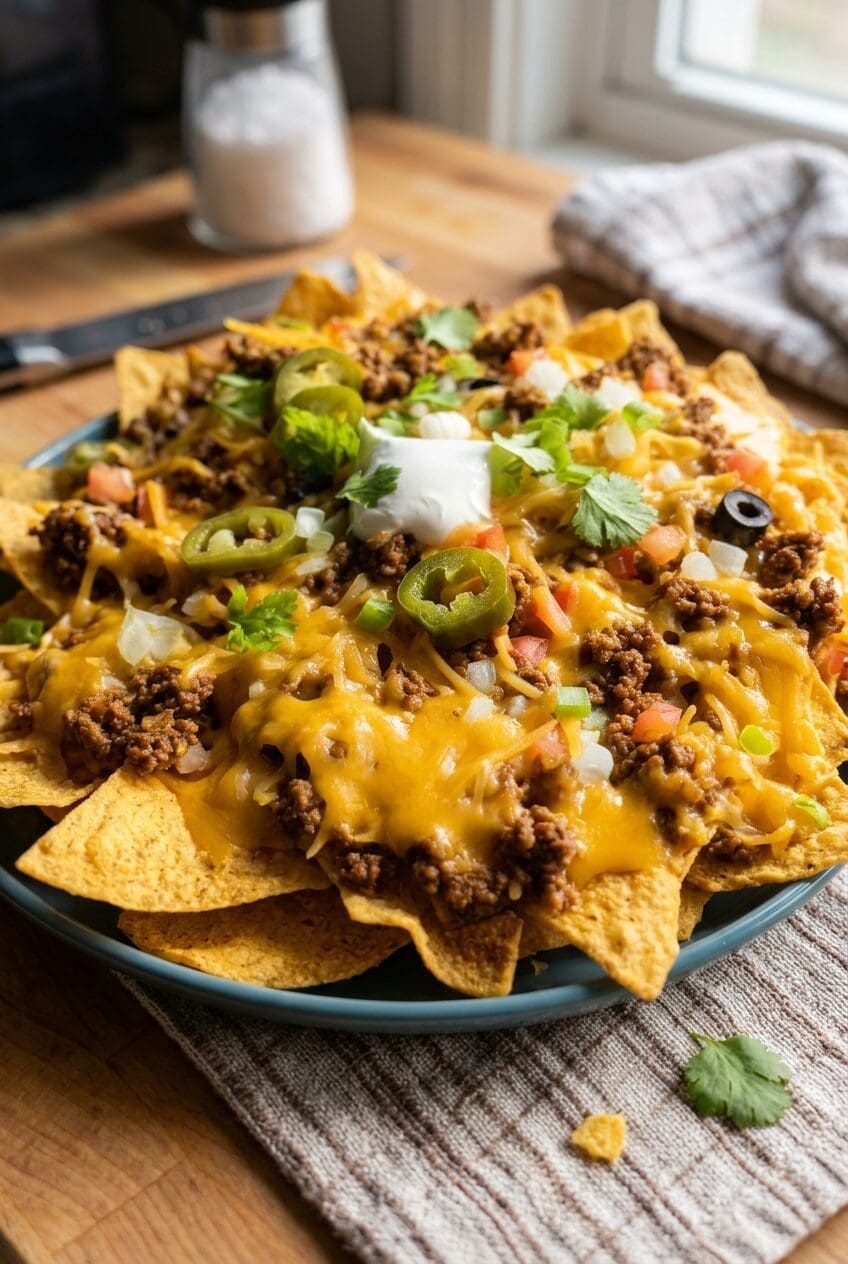 Loaded Cheesy Beef Nachos Recipe 6 Cheesy Beef Nachos