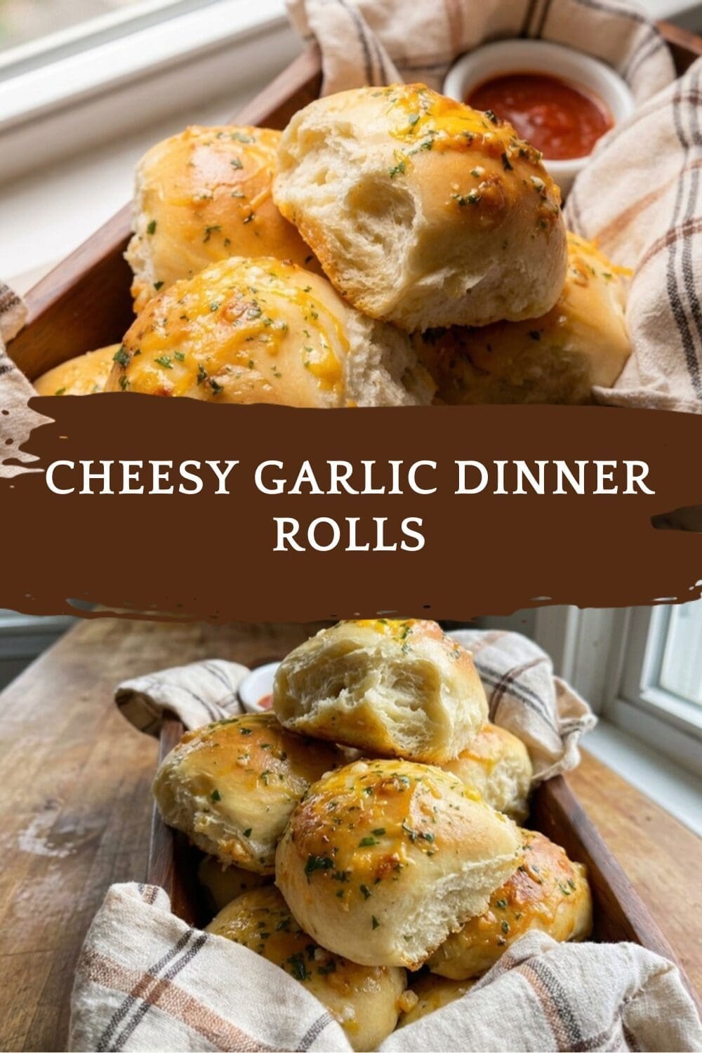 Cheesy Garlic Dinner Rolls
