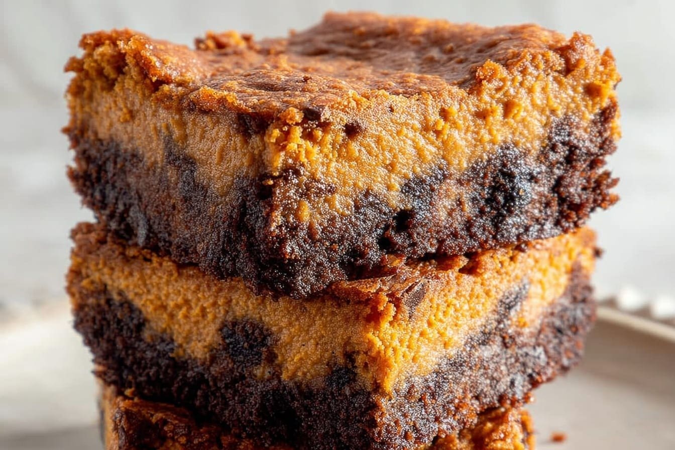Chocolate Pumpkin Cheesecake Bars