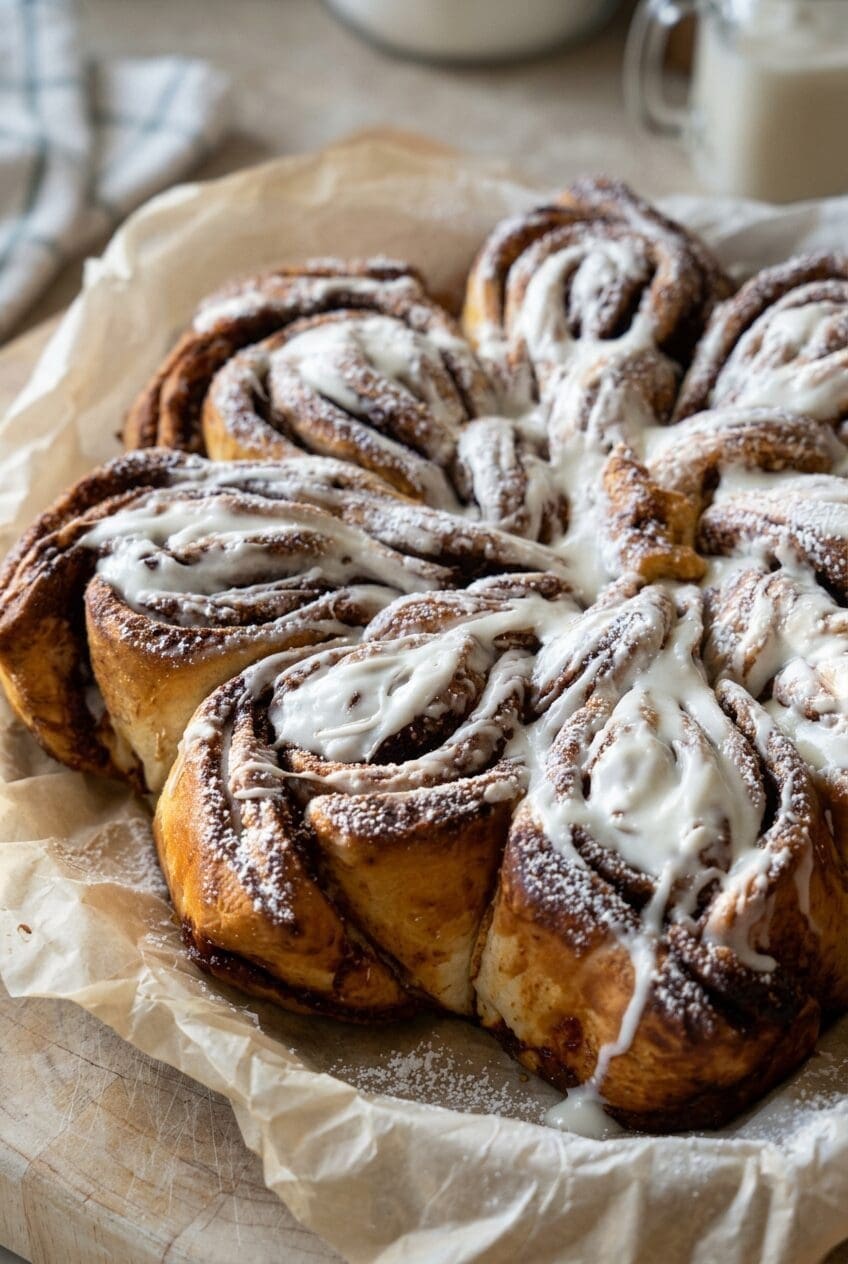 Snowflake Pull Apart Monkey Bread Recipe 6 Cinnamon Roll Pull Apart Snowflake