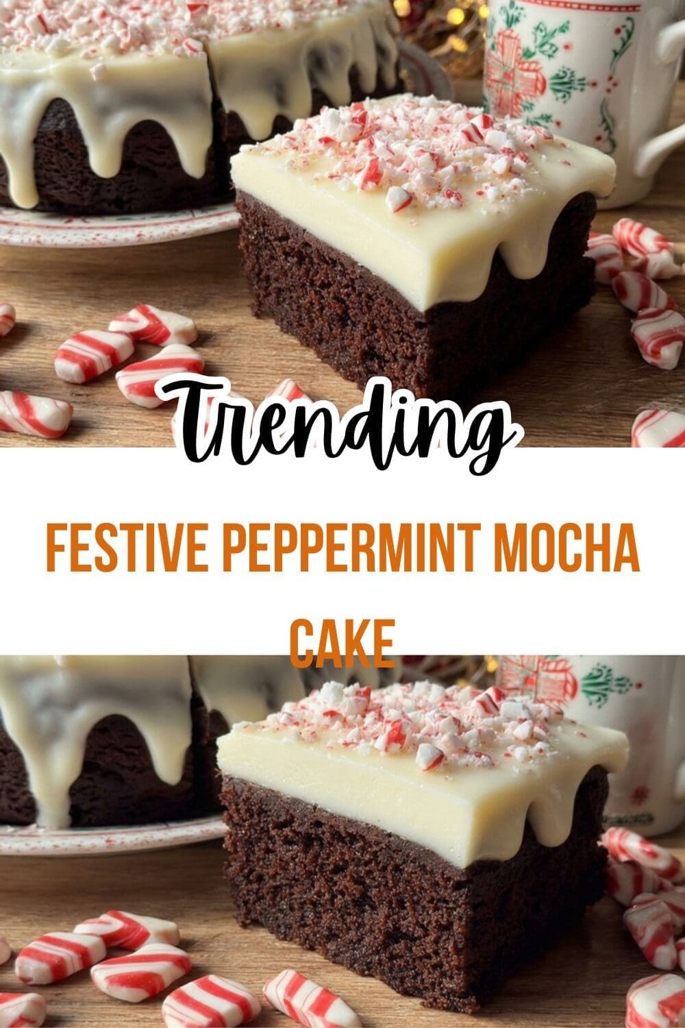 Festive Peppermint Mocha Cake