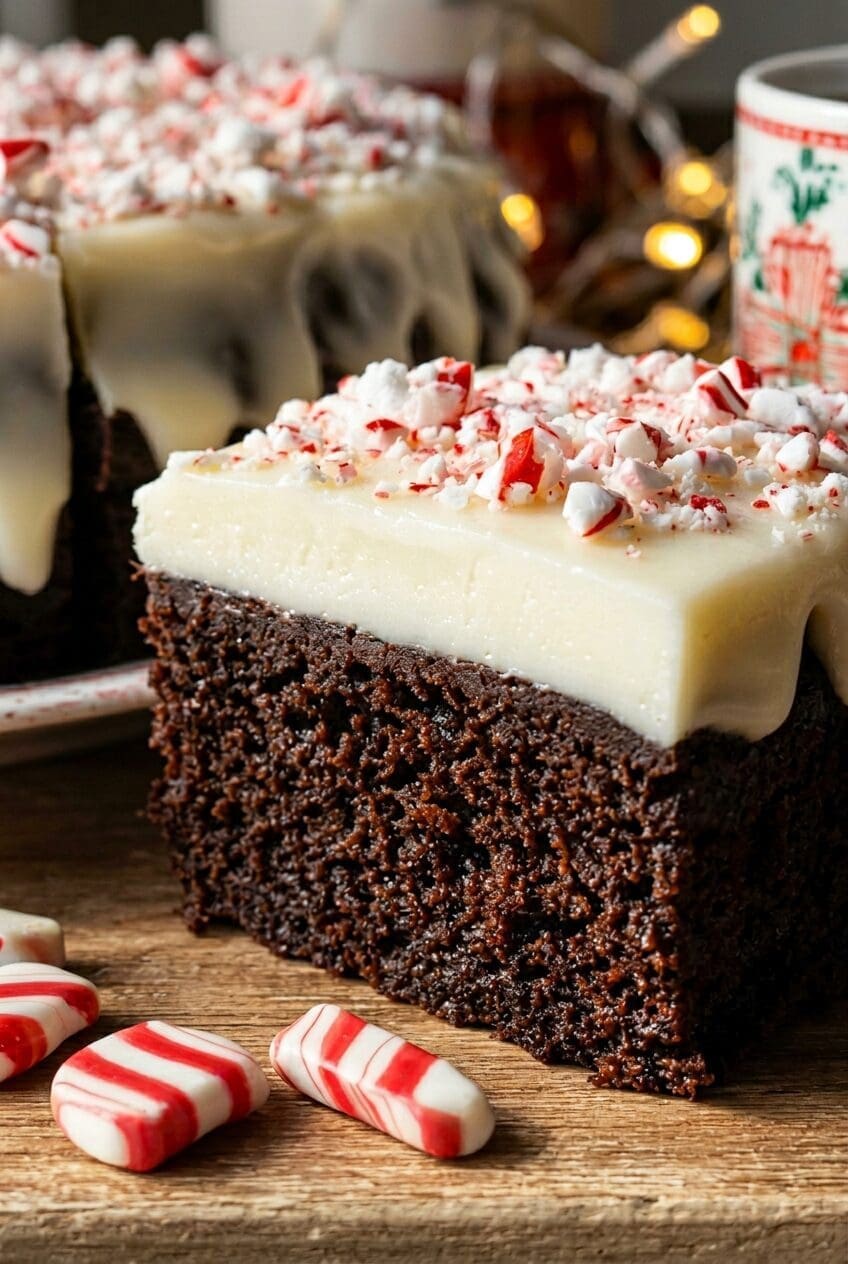 Festive Peppermint Mocha Cake