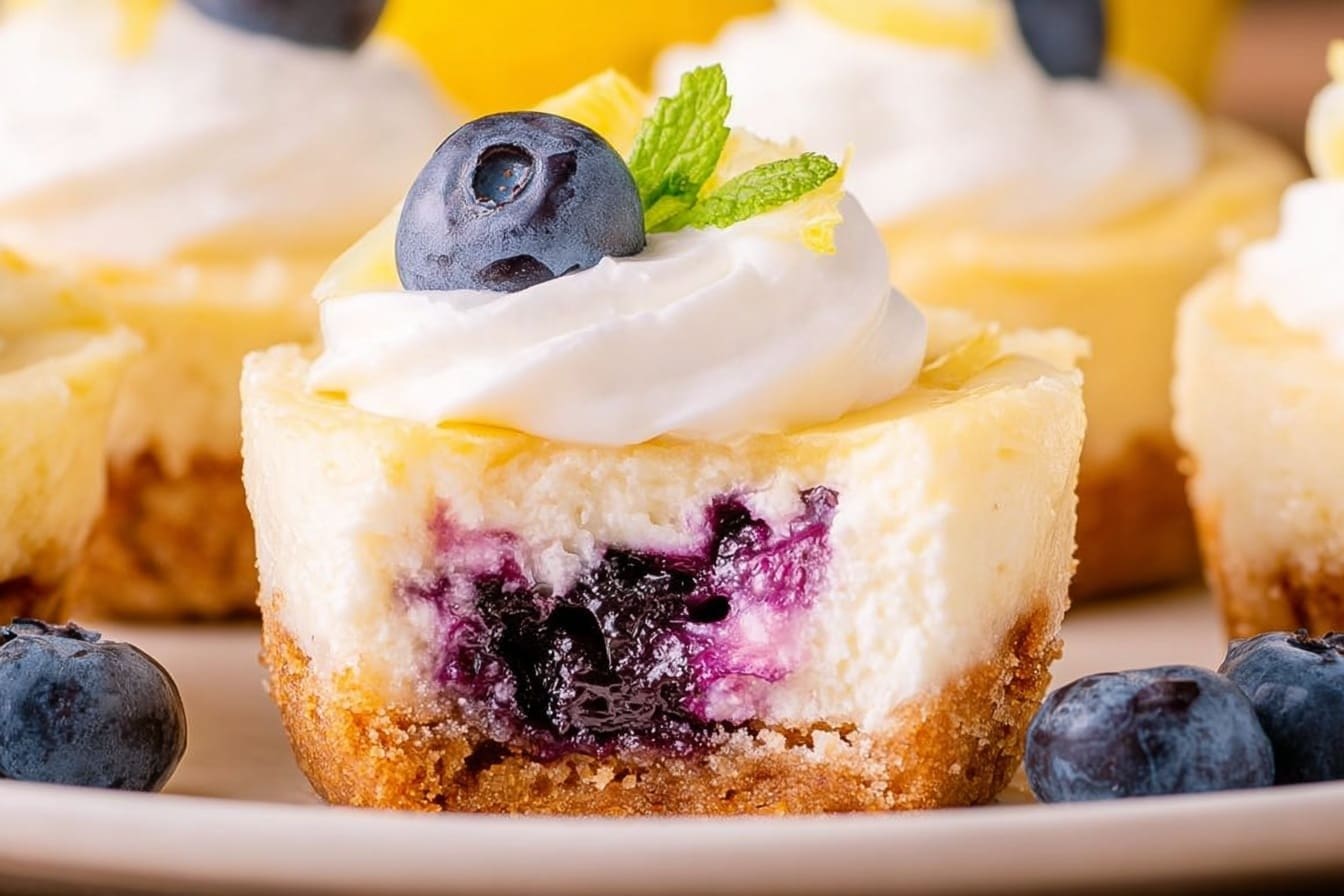 Mini Lemon Blueberry Cheesecakes Recipe 6 Lemon Blueberry Mini Cheesecakes