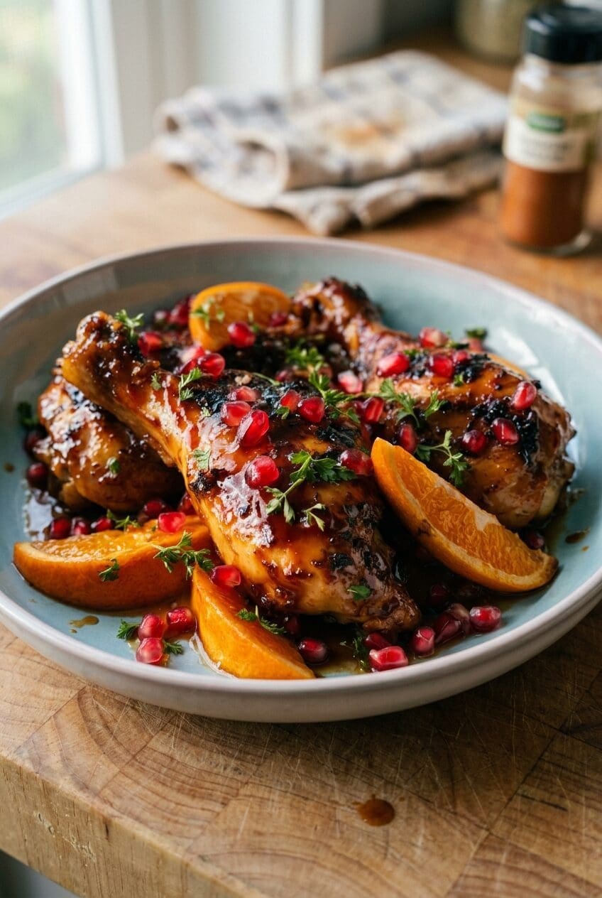 Pomegranate Orange Glazed Chicken