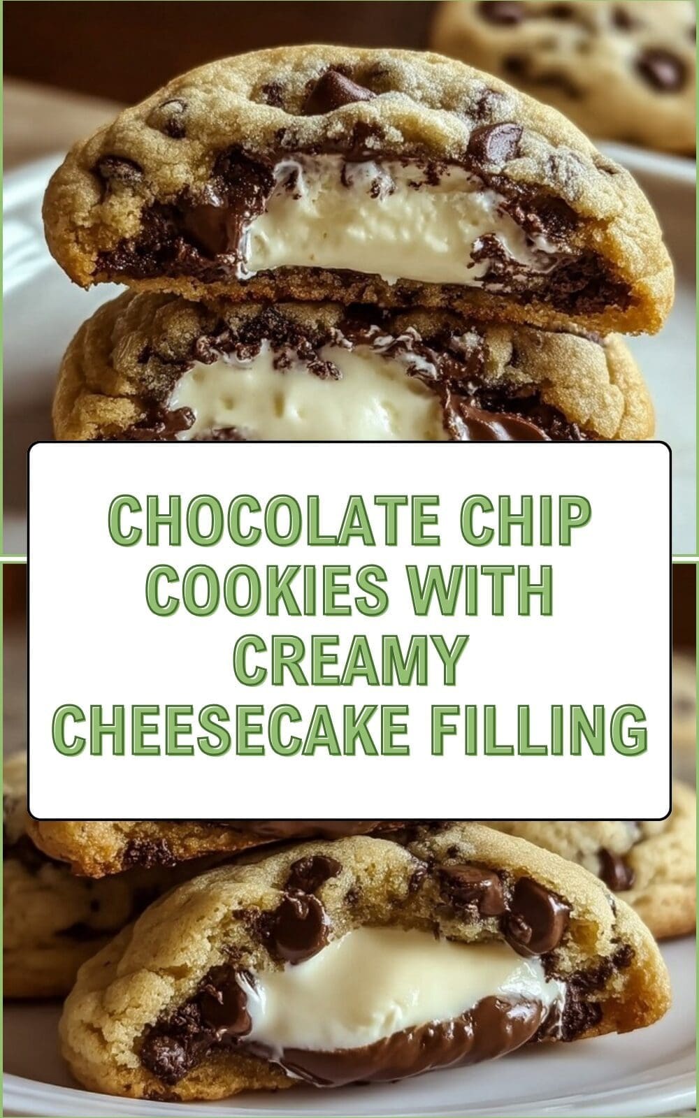 Chocolate Chip Cookies With Creamy Cheesecake Filling