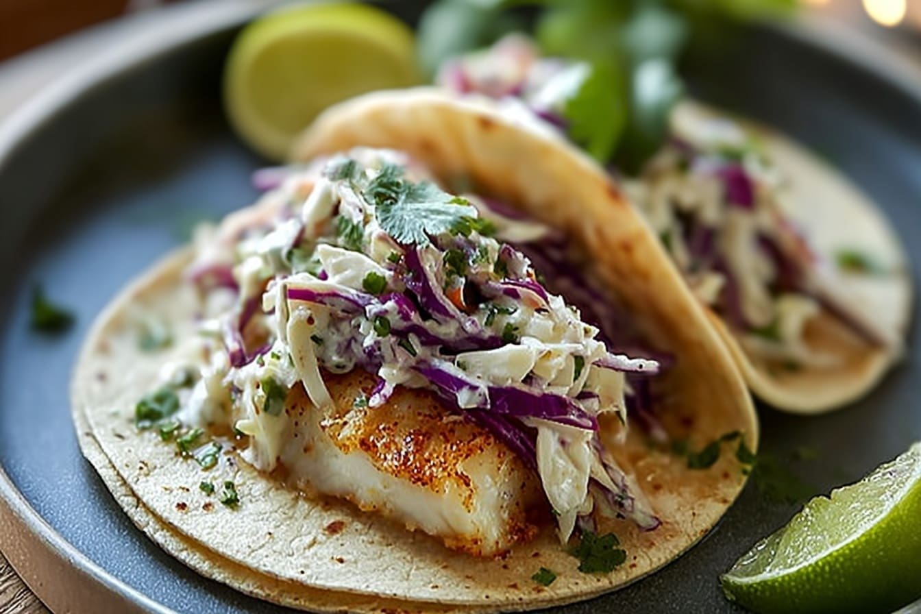 Fish Tacos With Cabbage Slaw